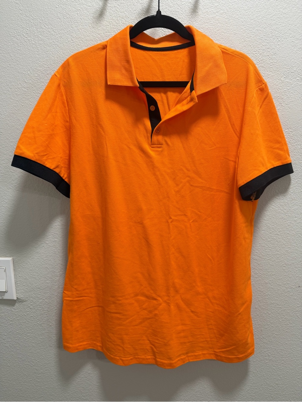 Men's Orange Polo with Black Trim